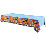 Hot Wheels Rectangle Plastic Reusable Table Cover, Blue/Orange, 54x96-in, for Birthday Party Front_Angled_Left