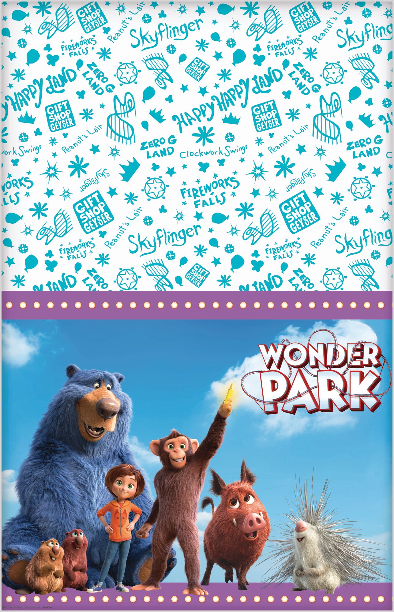 Wonder Park Birthday Party Paper Table Cover Front_Flat