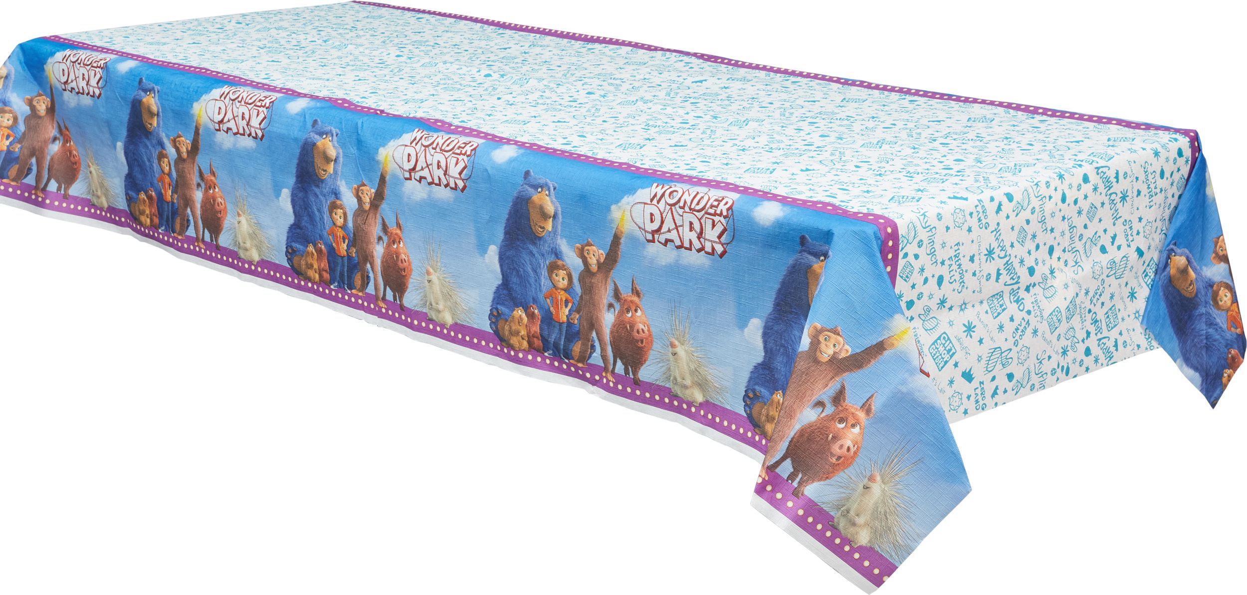 Wonder Park Birthday Party Paper Table Cover Front_Angled_Left
