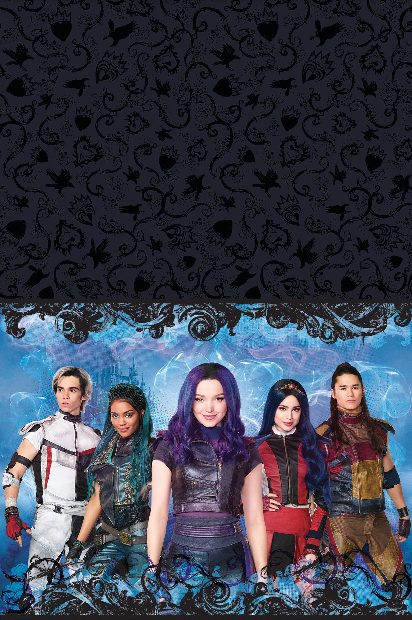 Nappe de table pour fête d'anniversaire, facile à nettoyer, Disney Descendants 3 CloseUp