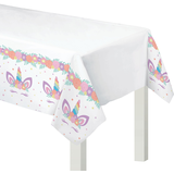 Unicorn Printed Paper Table Cover Front_Angled_Left