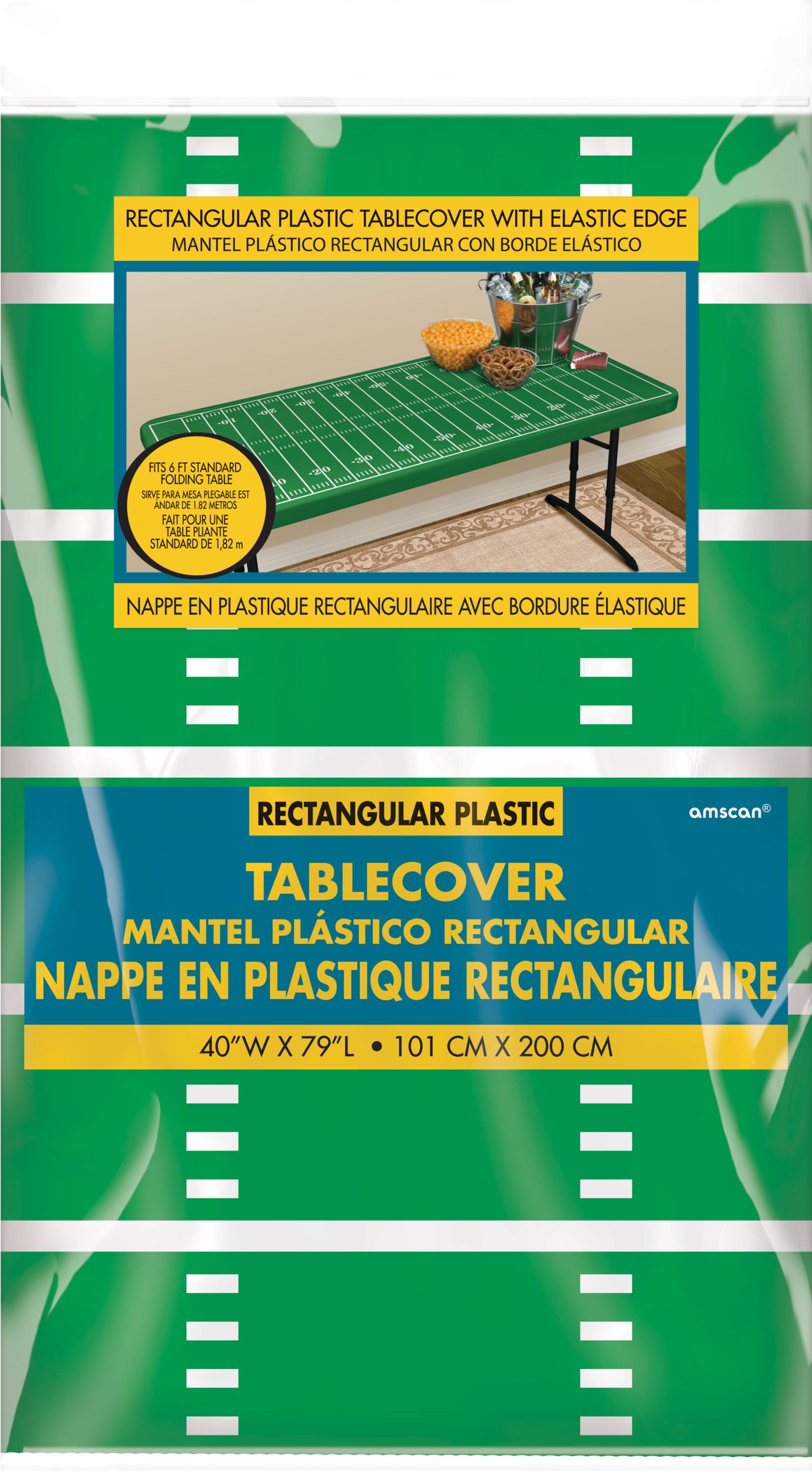 Fitted Football Field Table Cover Front_Flat