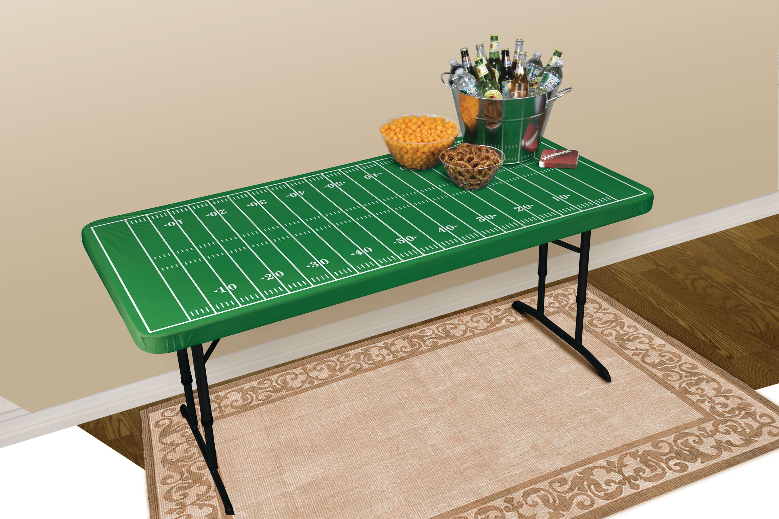 Fitted Football Field Table Cover Front_Angled_Right