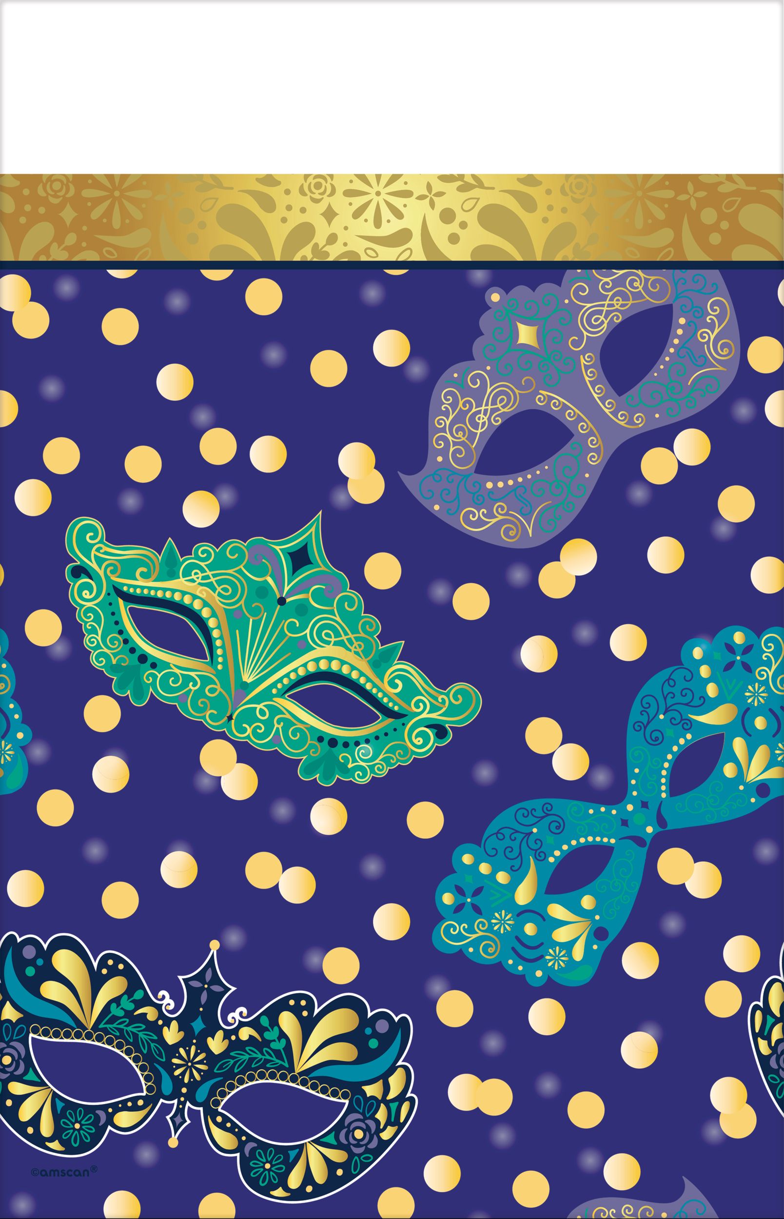 A Night in Disguise Masquerade Table Cover CloseUp