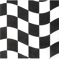 Checkered Flag Beverage Napkins, Black and White, 16-pk CloseUp