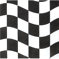 Checkered Flag Lunch Napkins, Black and White, 16-pk CloseUp