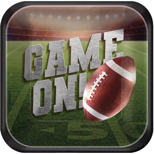Go Fight Win Football Dessert Plates, 18-pk Overhead_Flat