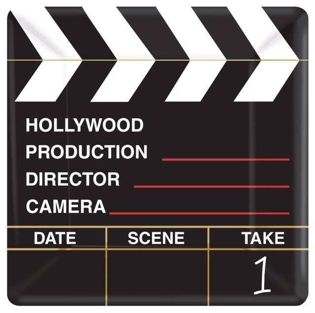 Clapboard Hollywood Dessert Plates, 18-pk Overhead_Flat