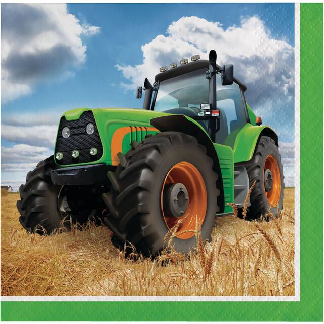 Tractor Time Beverage Napkins, 16-pk CloseUp