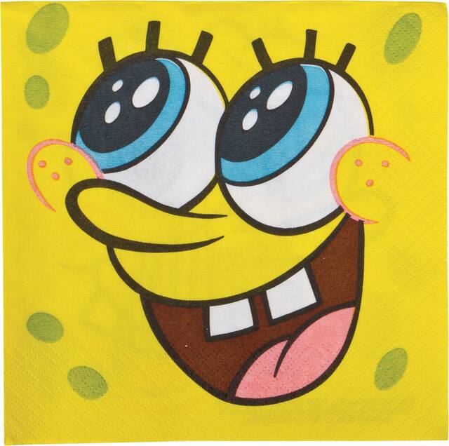 SpongeBob Beverage Napkins, 16-pk Front_Flat