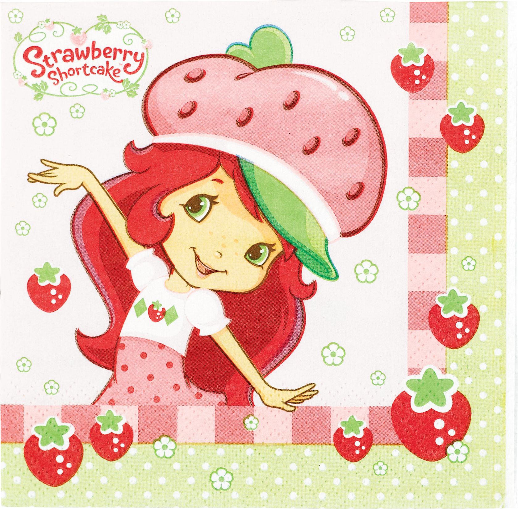 Strawberry Shortcake Beverage Napkins, 16-pk Front_Flat