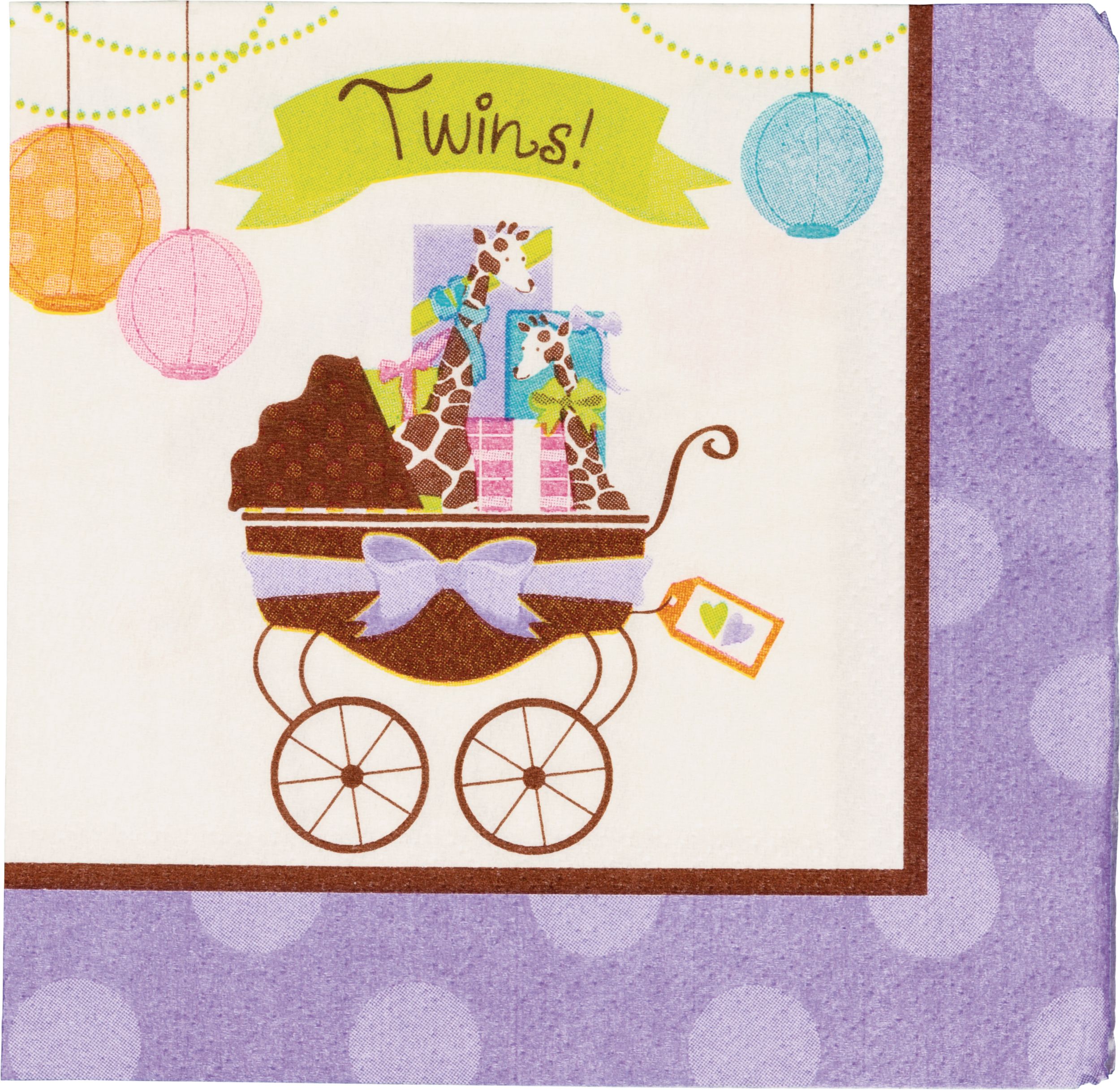 Modern Mommy Twins Beverage Napkins Front_Flat