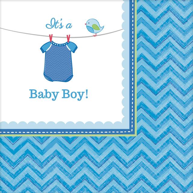 It's a Boy Baby Shower Beverage Napkins, 16-pk Front_Flat