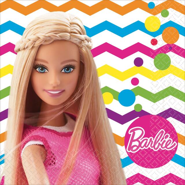 Serviettes à boissons Barbie, paq. 16 Front_Flat