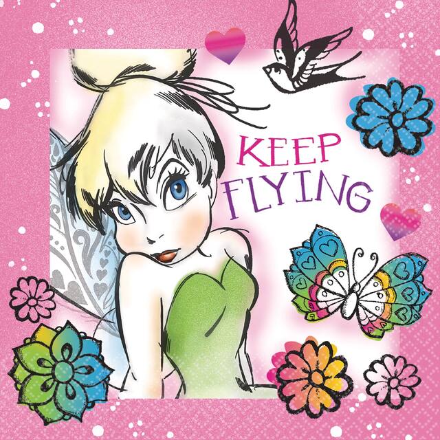 Serviettes à boissons Fée Clochette, paq. 16 Front_Flat