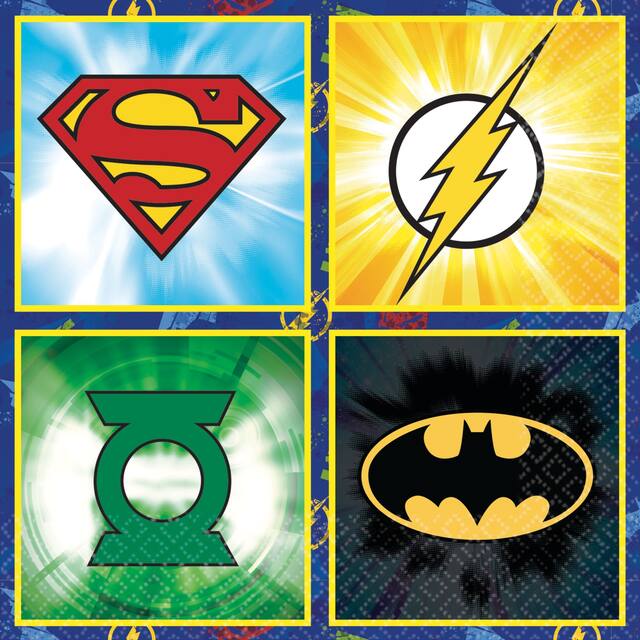 Justice League Beverage Napkins 16-pk Front_Flat