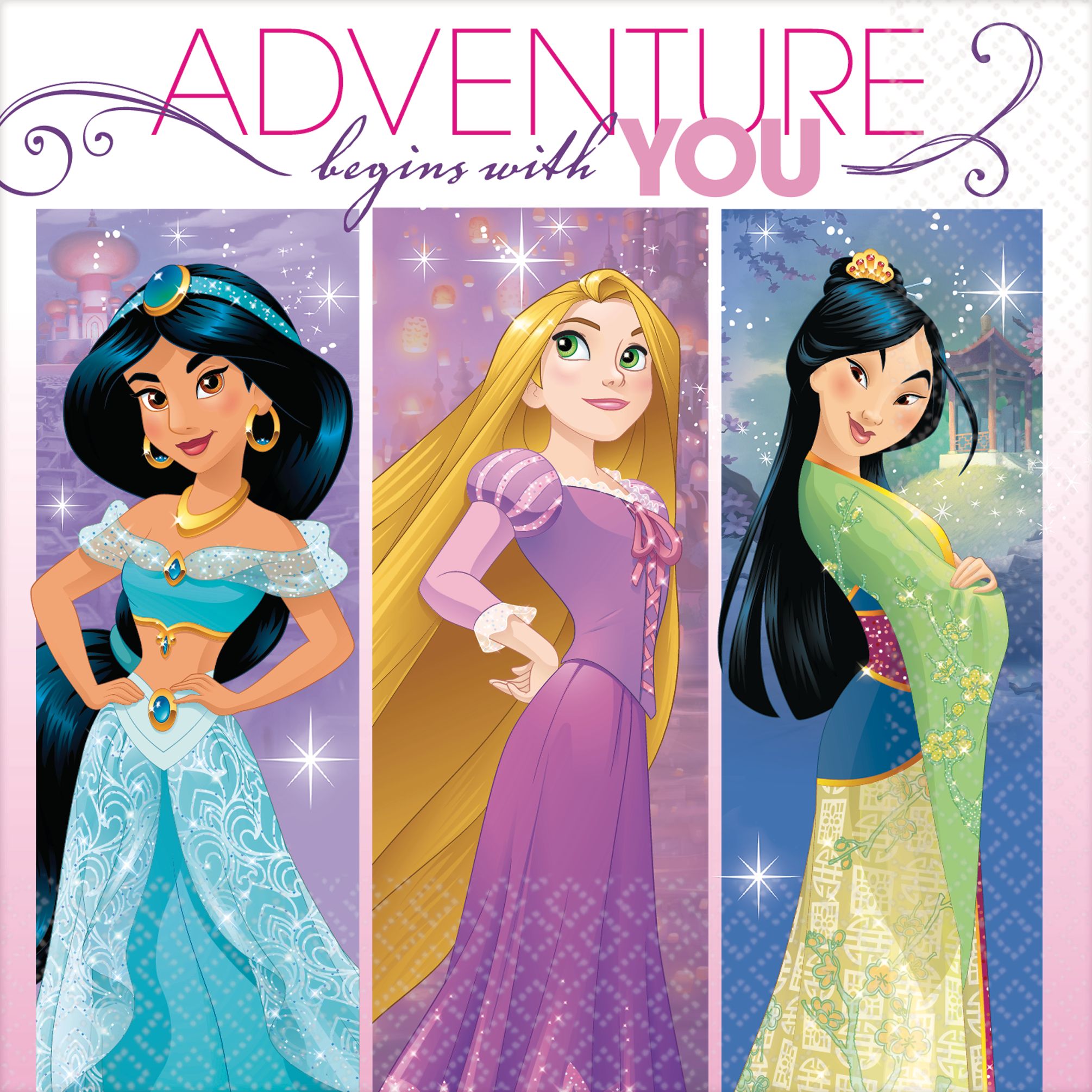 Disney Princess Beverage Napkins, 16-pk Front_Flat