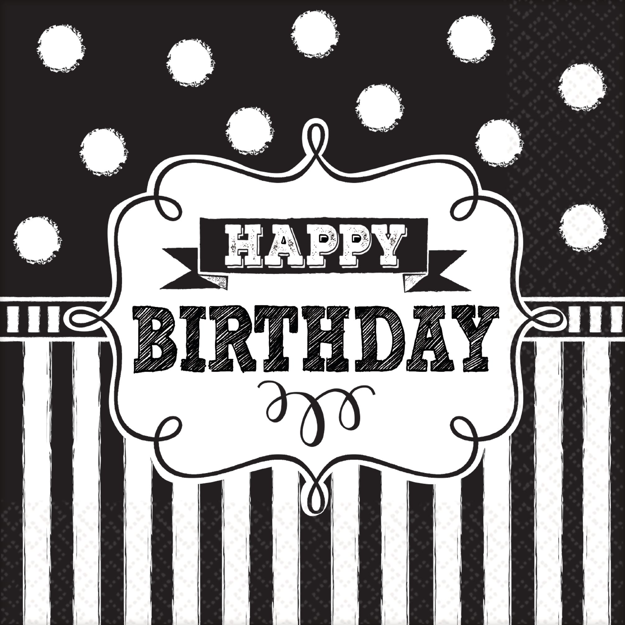 Chalkboard Birthday Beverage Napkins, 16-pk Front_Flat