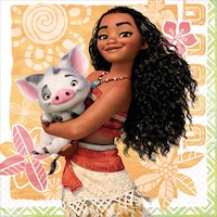 Disney Moana Birthday Party Small Beverage Napkins, 16-pk Overhead_Flat