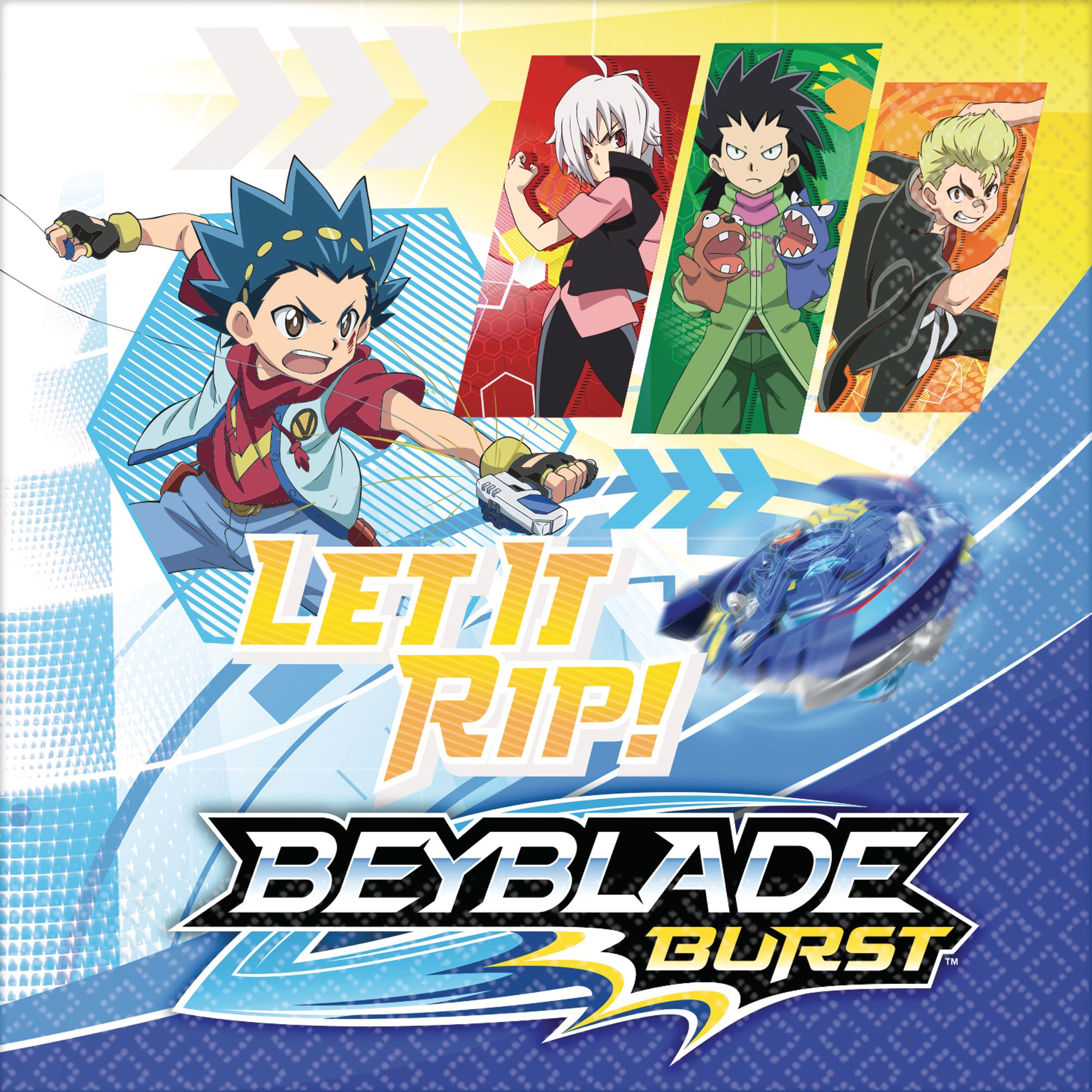 Beyblade Beverage Napkins, 16-pk Overhead_Flat