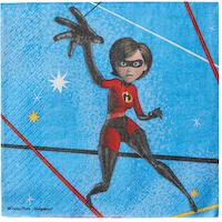 Disney Incredibles 2 Birthday Party Beverage Napkins, 5-in, 16-pk Overhead_Flat
