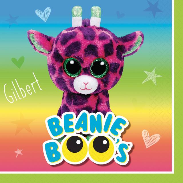 Beanie Boo's Beverage Napkins, 16-pk Overhead_Flat