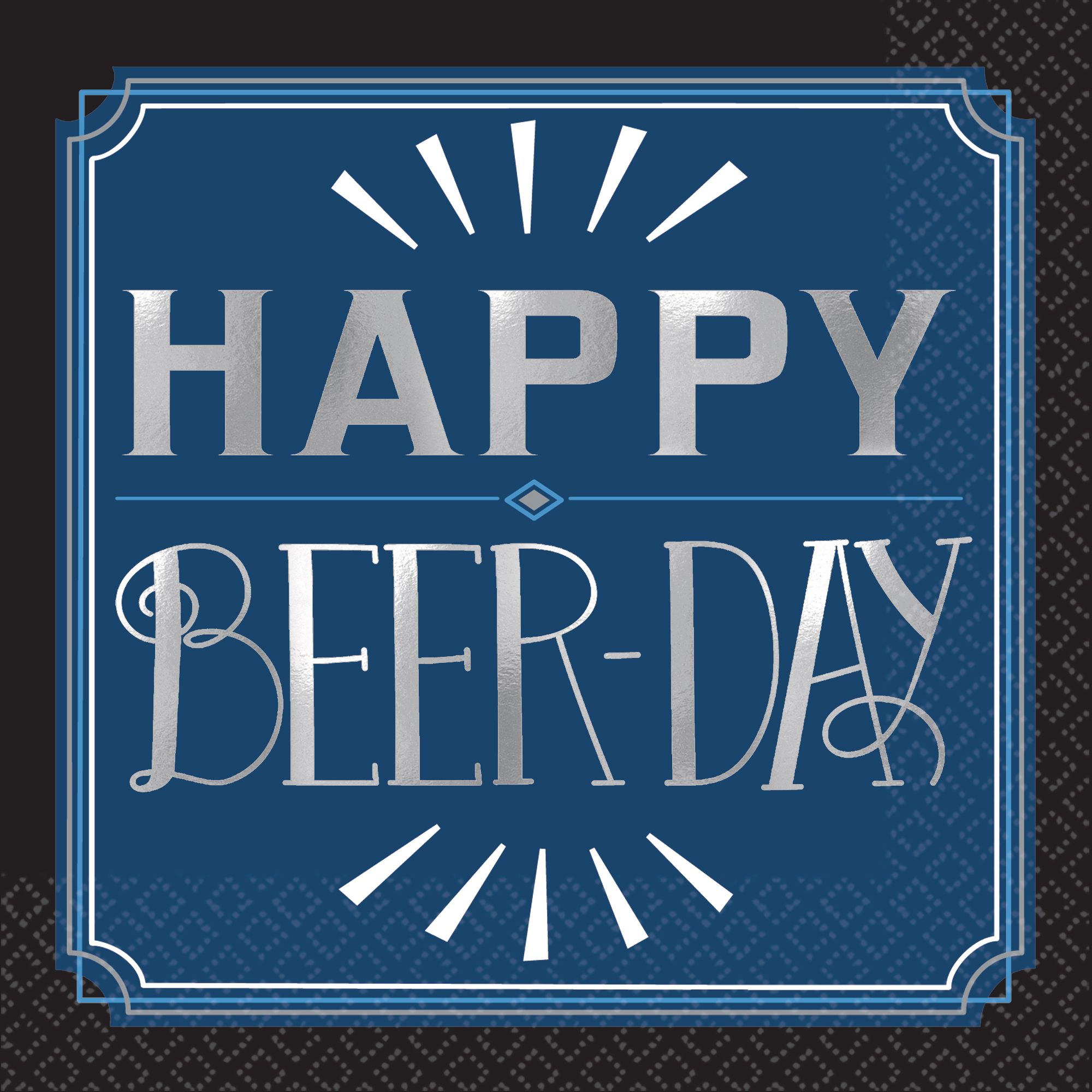 Serviettes à boissons pour fête d’anniversaire Vintage Happy Beer Day, 5&nbsp;po, paq. 16 Overhead_Flat