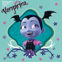Serviettes à boissons pour fête d'anniversaire Disney Vampirina, petit, 5 po, paq. 16 Overhead_Flat