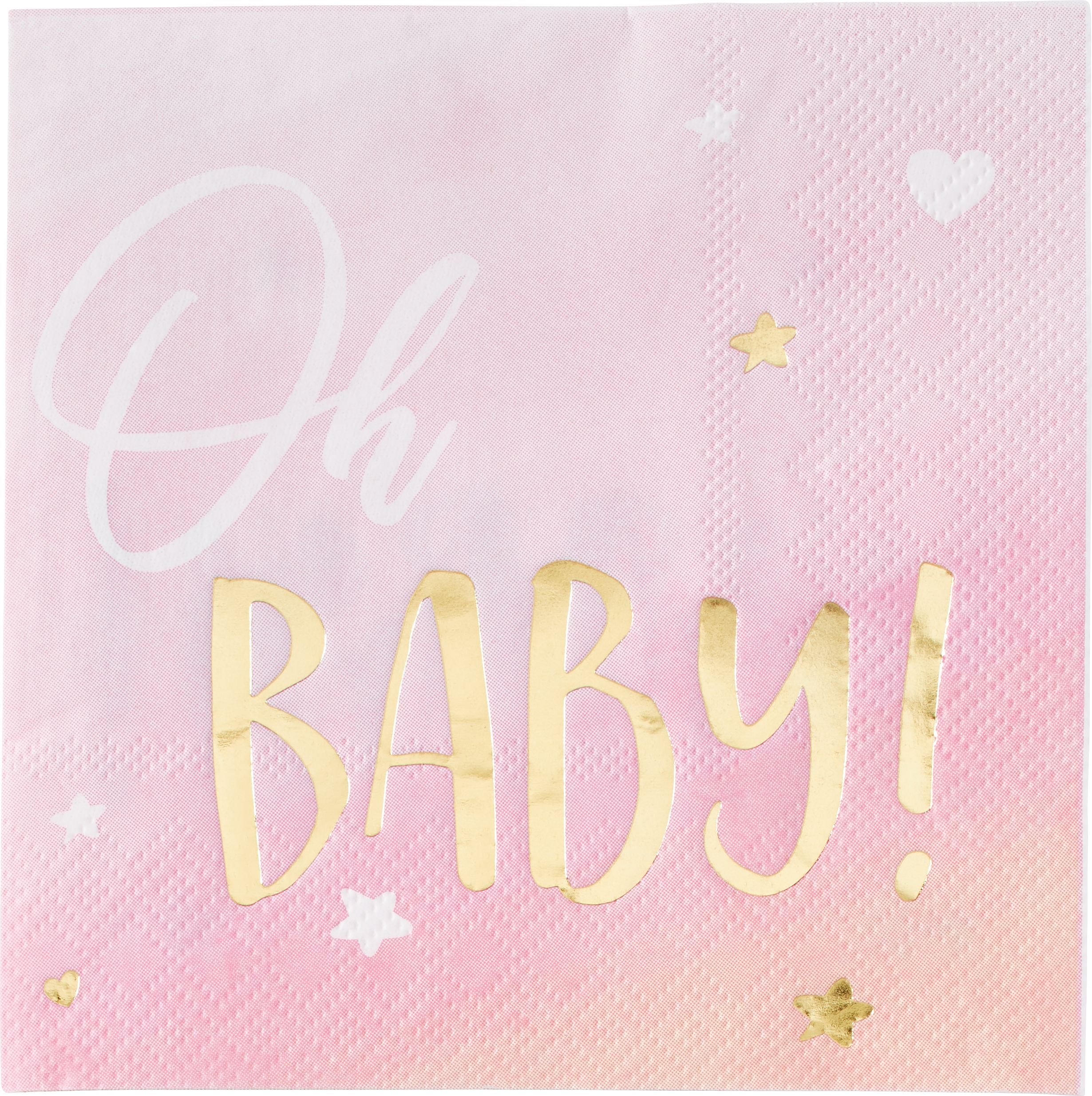 Serviettes à boisson métalliques Oh Baby, paq. 16 Overhead_Flat