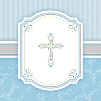 Blue Communion Blessings Beverage Napkins, 16-pk Front_Flat