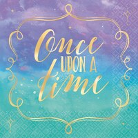 Disney Once Upon a Time Birthday Party Small Beverage Napkins, 5-in, 16-pk Overhead_Flat