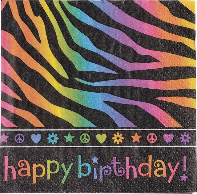 Neon Birthday Beverage Napkins, 16-pk Front_Flat