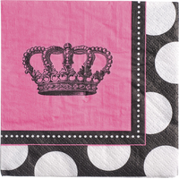 Serviettes à boissons Princesse rockeuse, paq. 16 Front_Flat