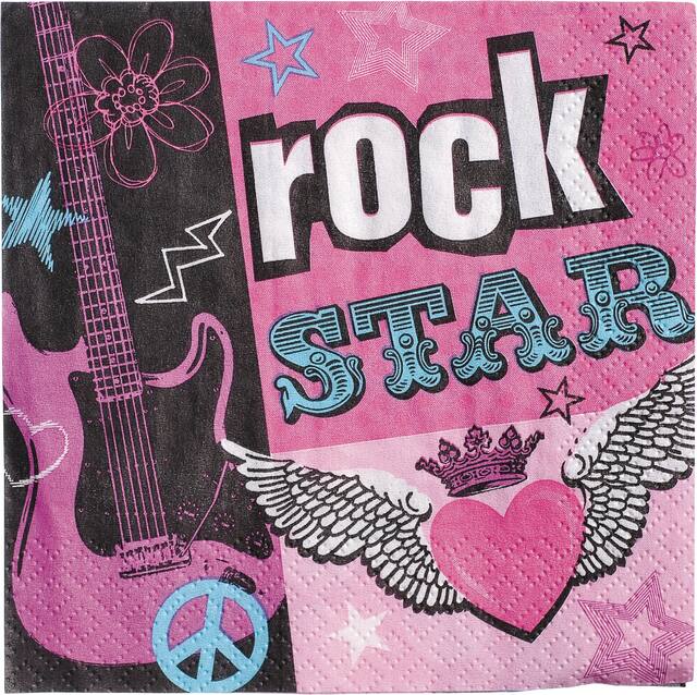 Serviettes à boissons Rockeuse, paq. 16 Front_Flat