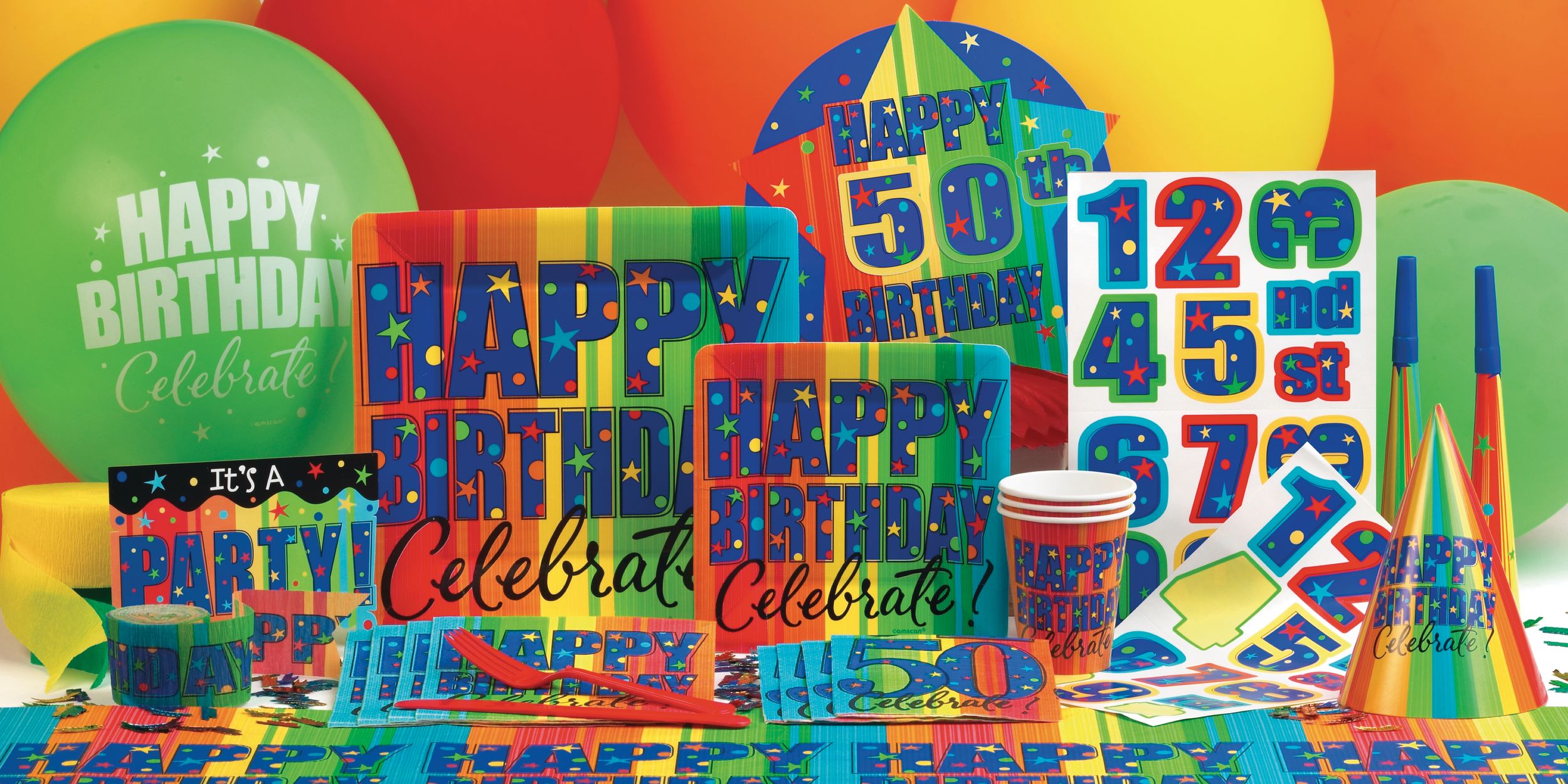 Celebrate 50th Birthday Napkin, 16-pk Overhead_Plunge