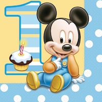 Mickey Mouse 1st Birthday Lunch Napkins, 16-pk Front_Flat