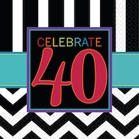 40th Birthday Napkins, 16-pk Front_Flat