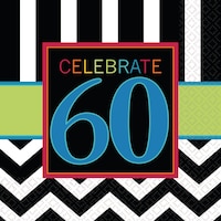 60th Birthday Napkins, 16-pk Front_Flat