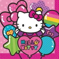 Serviettes de table en papier pour fête d'anniversaire, Hello Kitty arc-en-ciel, 6,5 po, paq. 16 CloseUp