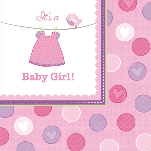 It's a Girl Baby Shower Lunch Napkins, 16-pk CloseUp