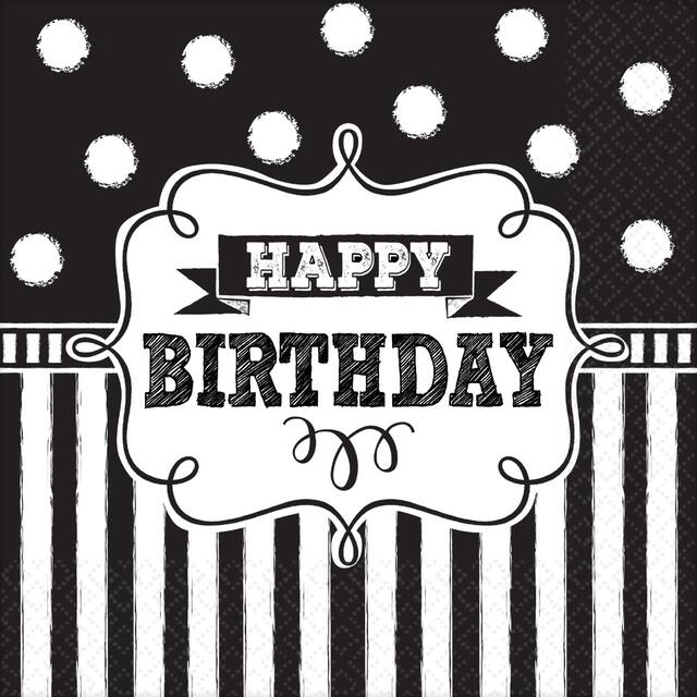 Chalkboard Birthday Lunch Napkins, 16-pk Front_Flat