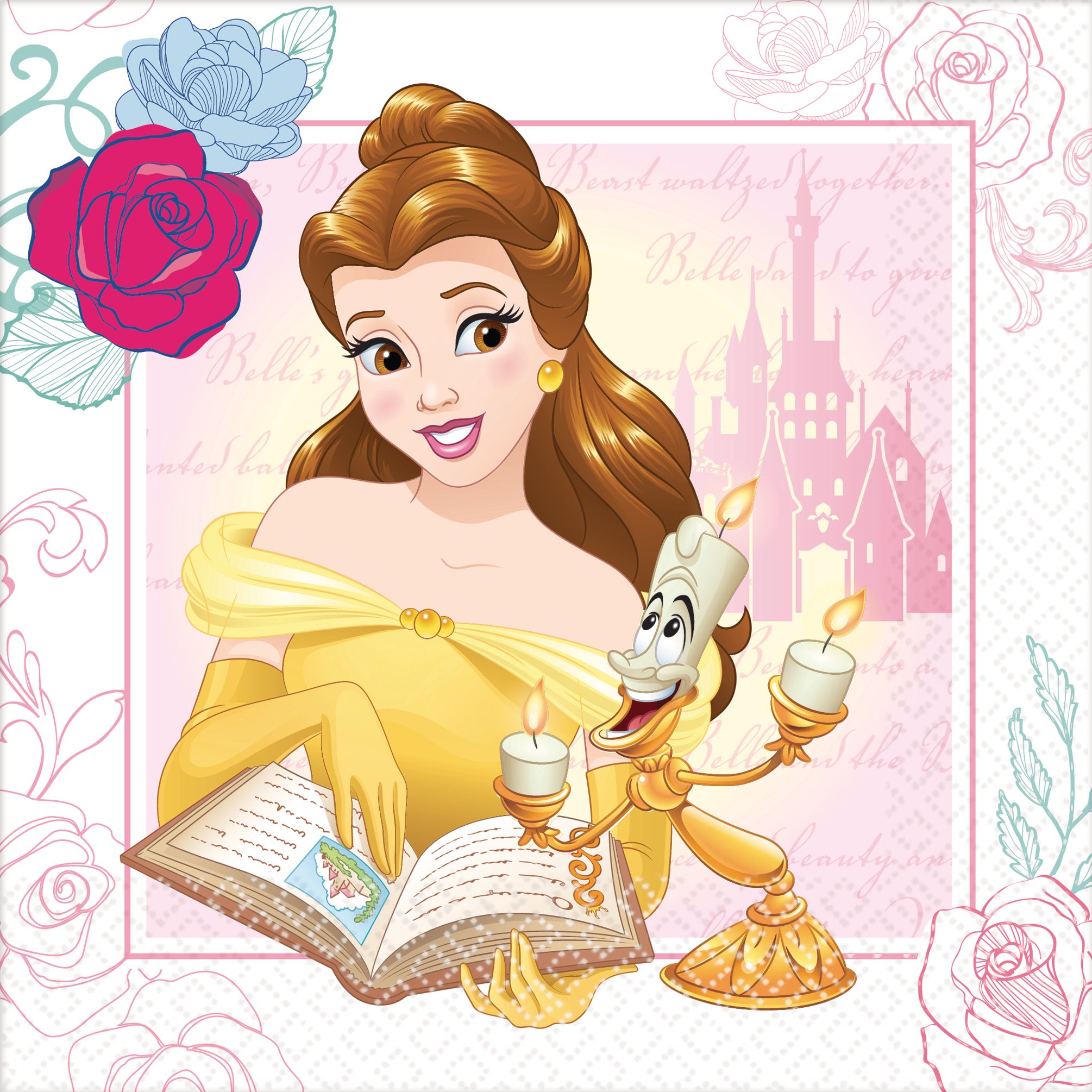 Beauty & the Beast Lunch Napkins, 16-pk Front_Flat