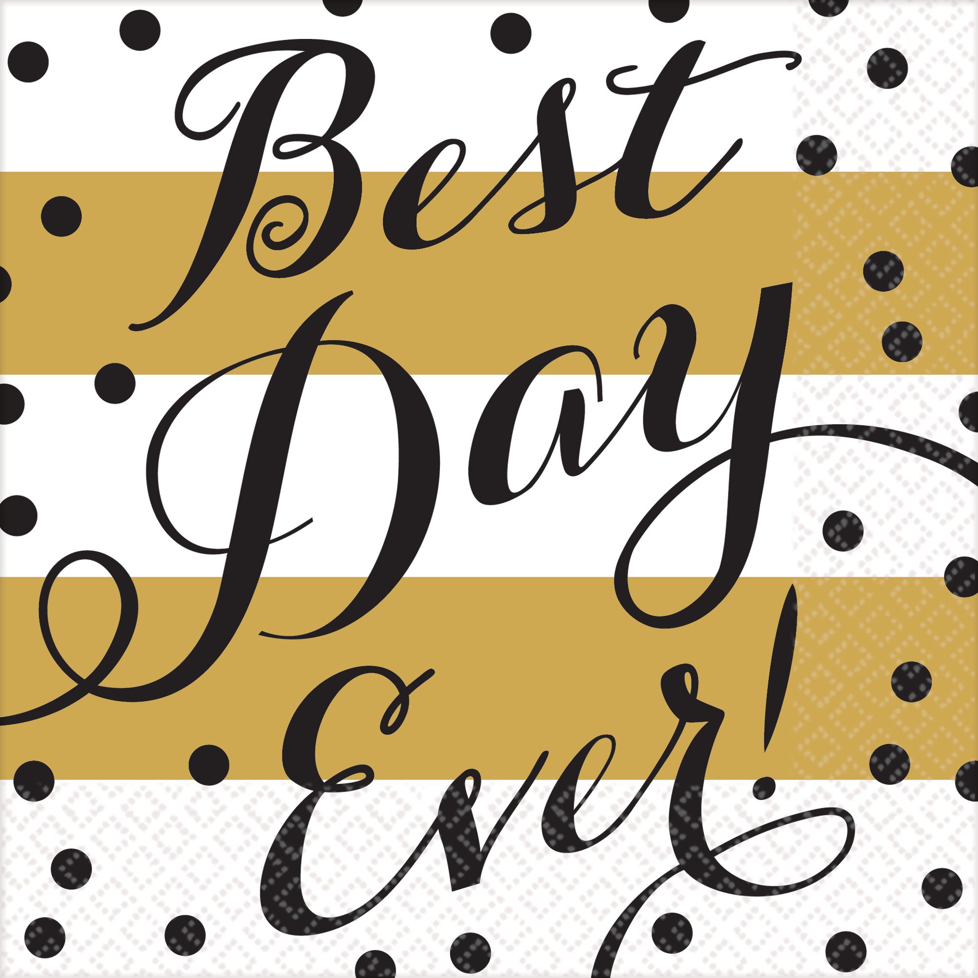 Best Day Ever Wedding Lunch Napkins, 16-pk Front_Flat