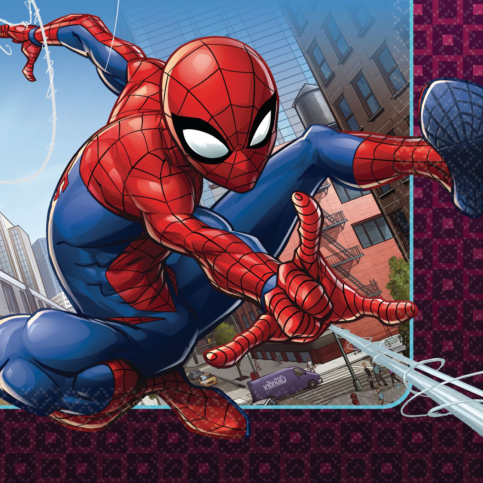 Serviettes de table pour fête d'anniversaire, Marvel Spider-Man Webbed  Wonder, paq. 16
