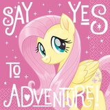My Little Pony "Say Yes to Adventure!" Fluttershy Square Paper Disposable Lunch Napkins, Pink, 6.5-in, 16-pk, 2-ply, for Birthday Party Overhead_Flat