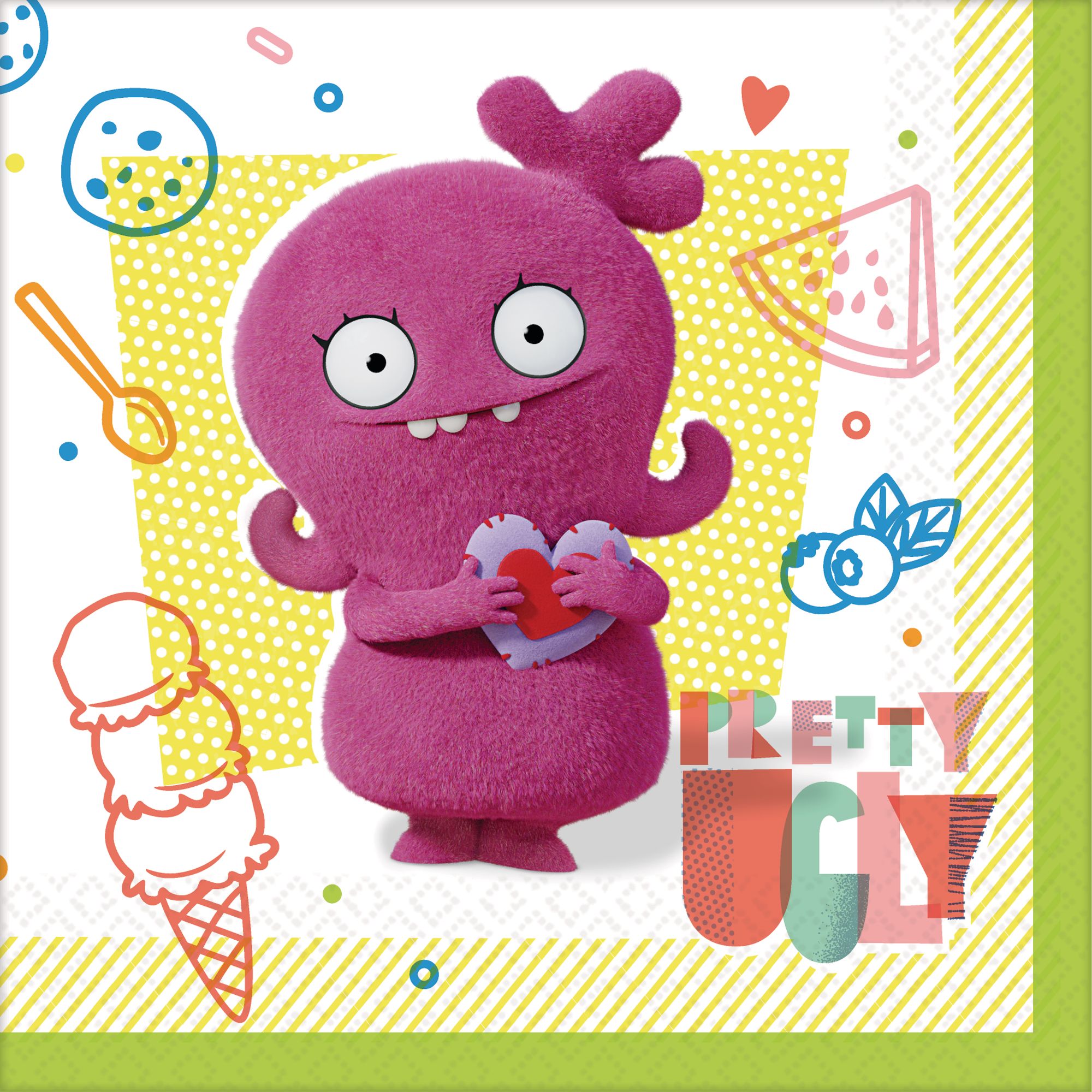 UglyDolls Birthday Party Lunch Napkins, 16-pk Overhead_Flat