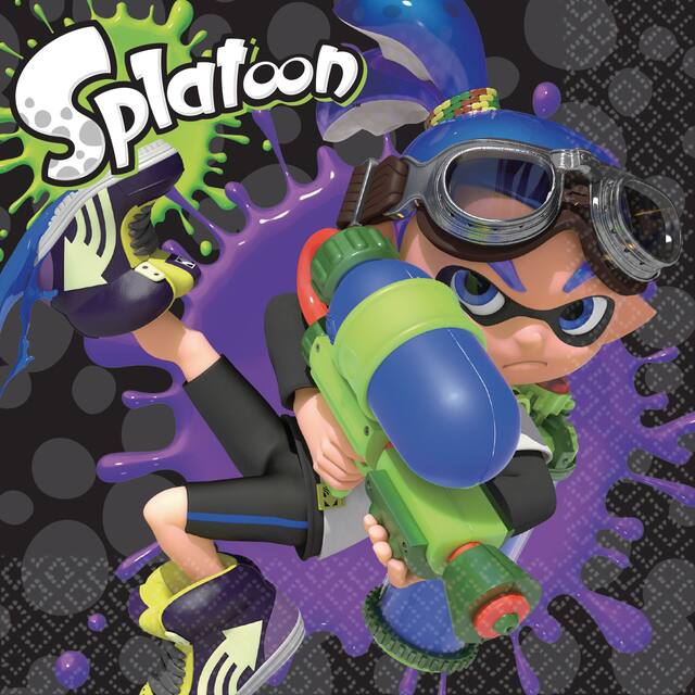 Splatoon Birthday Party Lunch Napkins, 16-pk Overhead_Flat