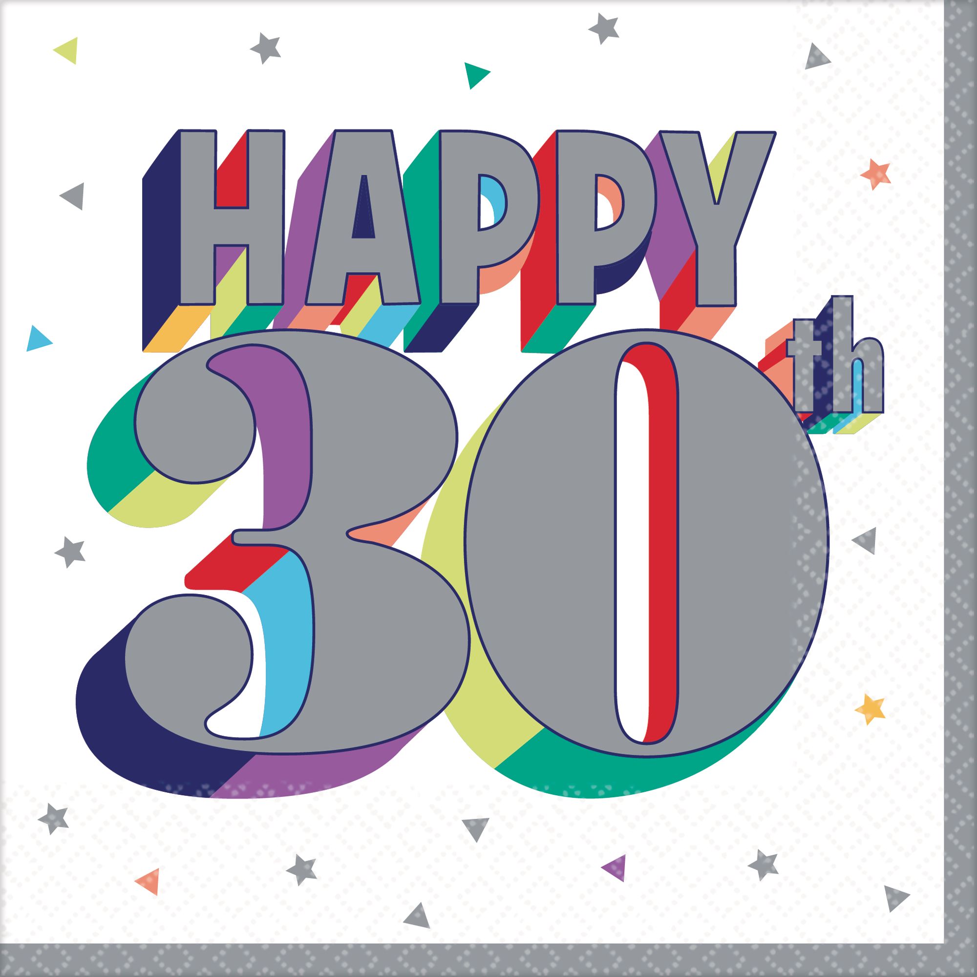 Here's to 30 Birthday Lunch Napkins, 16-pk Overhead_Flat