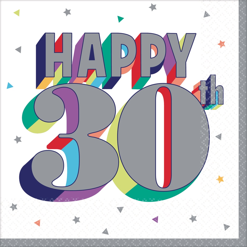 Here's to 30 Birthday Lunch Napkins, 16-pk | Party City