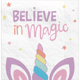 Serviettes de table à licorne festive, paq. 16 Front_Flat